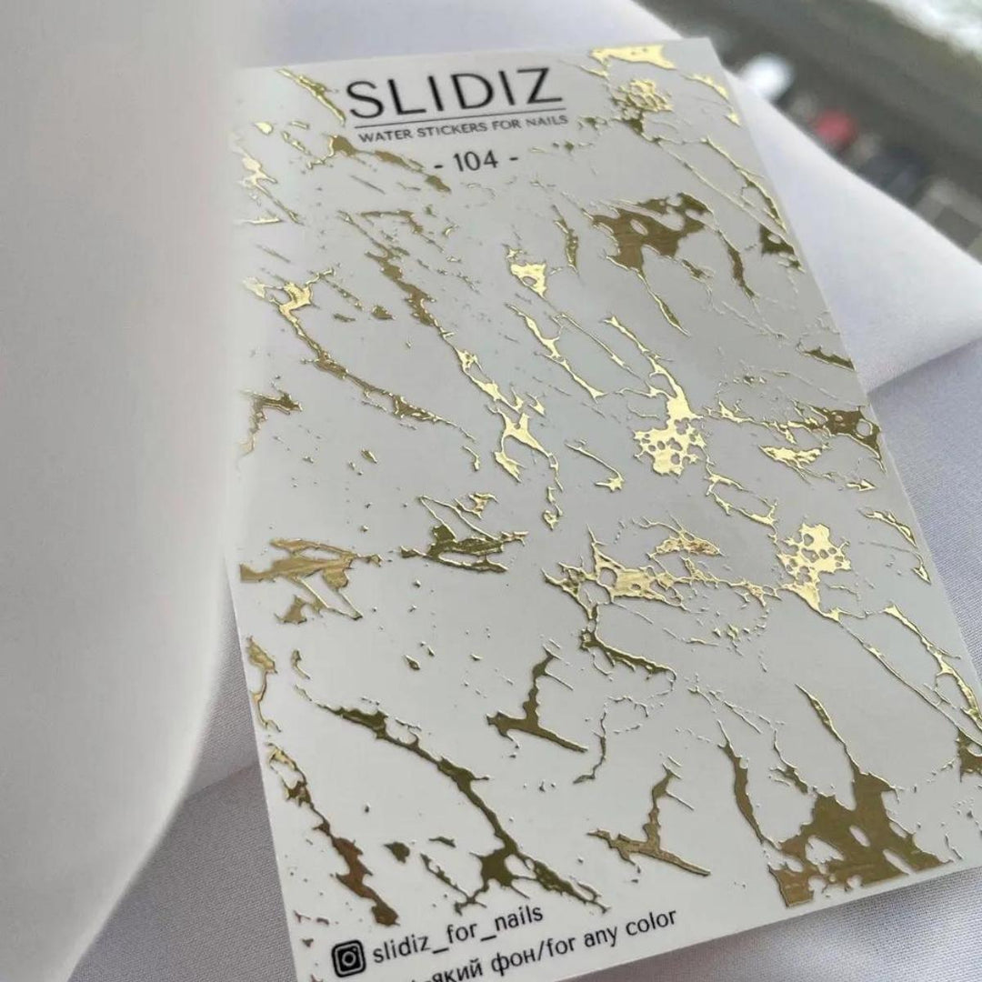 SLIDIZ WATER DECAL CON FOIL ORO N°104