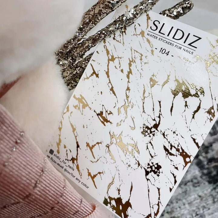 SLIDIZ WATER DECAL CON FOIL ORO N°104