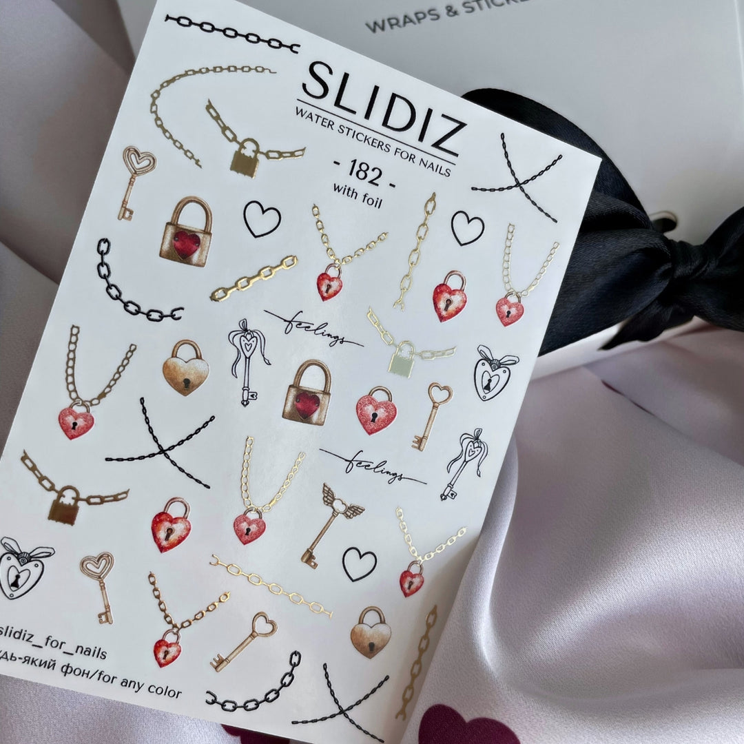 SLIDIZ WATER DECAL WITH GOLD FOIL N°182