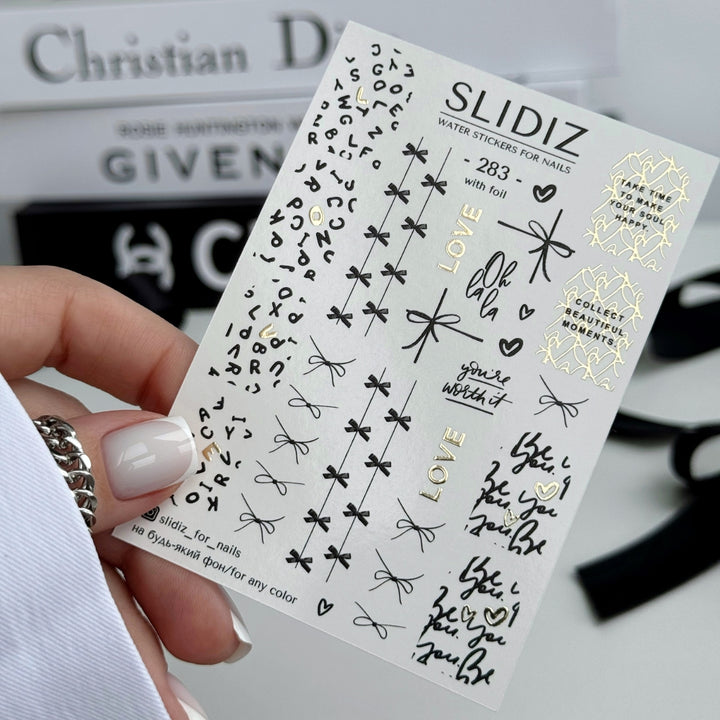 SLIDIZ WATER DECAL CON FOIL ORO N°283