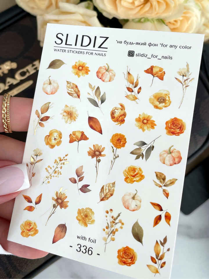 SLIDIZ WATER STICKER N°336 CON FOIL ORO