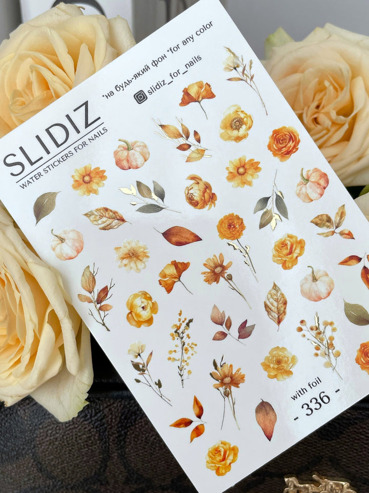 SLIDIZ WATER STICKER N°336 CON FOIL ORO
