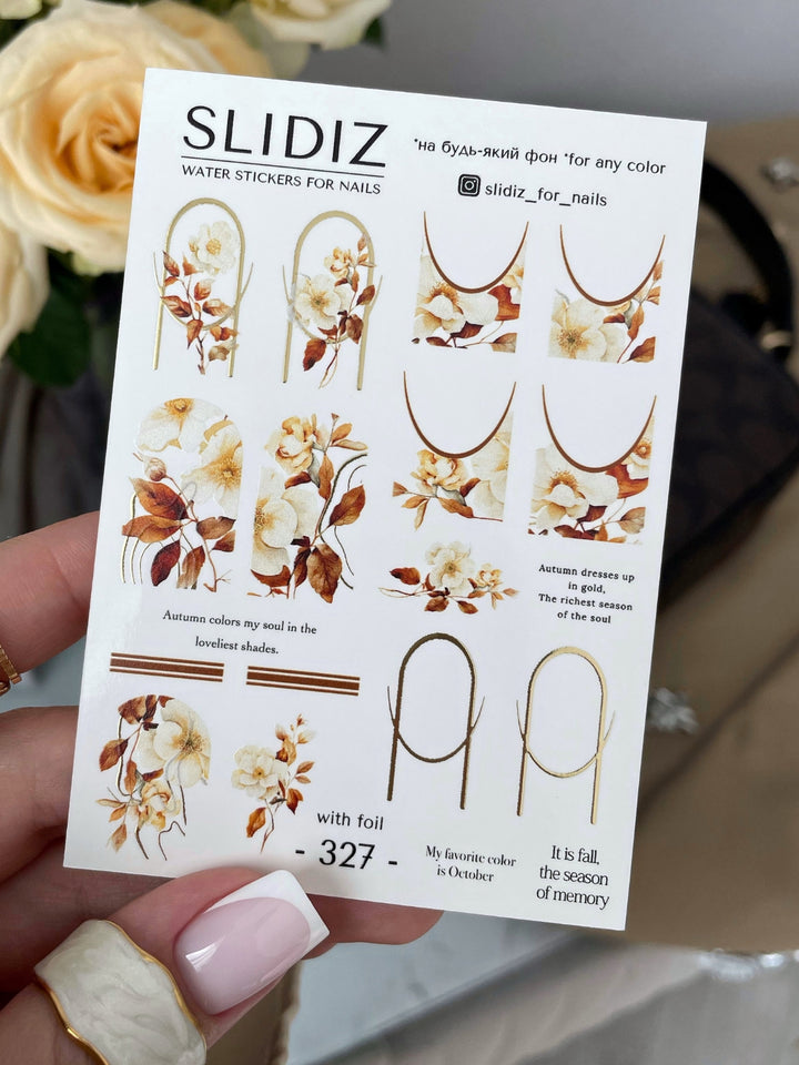 SLIDIZ WATER DECAL N°327 CON FOIL ORO