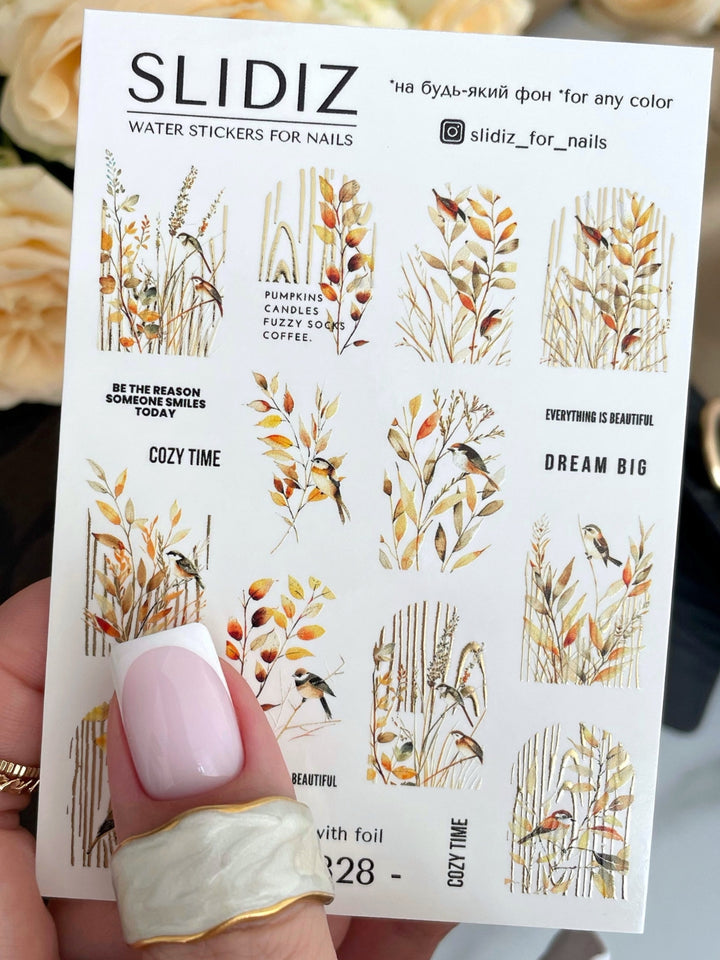 SLIDIZ WATER DECAL N°328 CON FOIL ORO