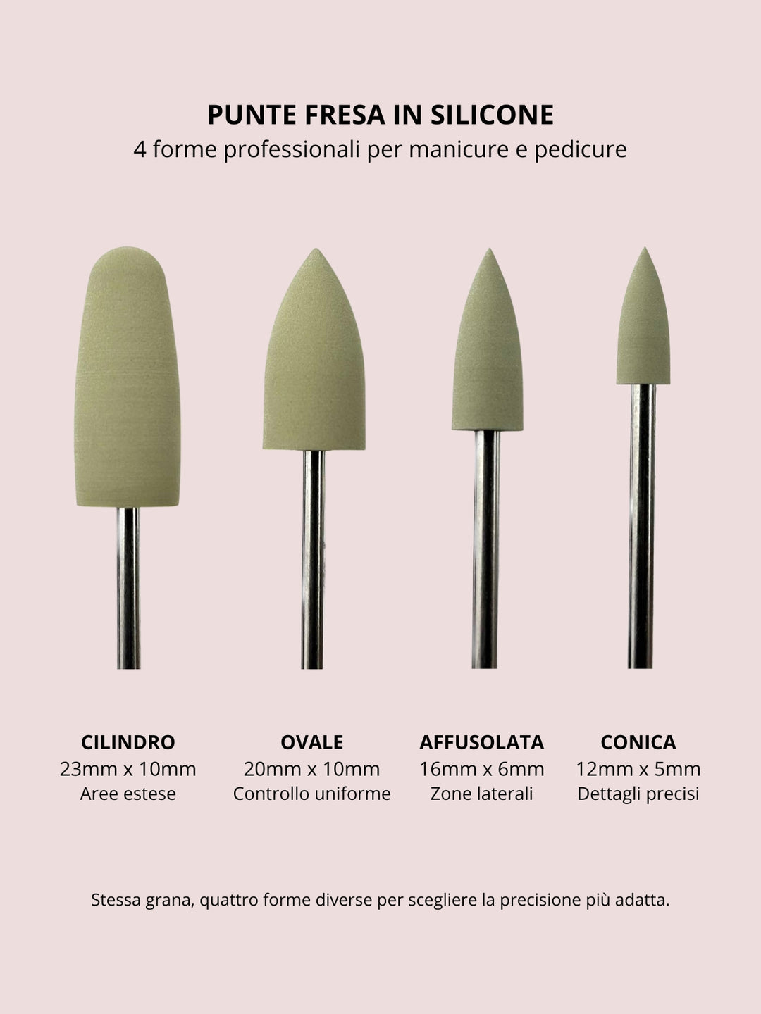 Punta in silicone per unghie – Lucidatura Gialla Affusolata 16 × 6 mm