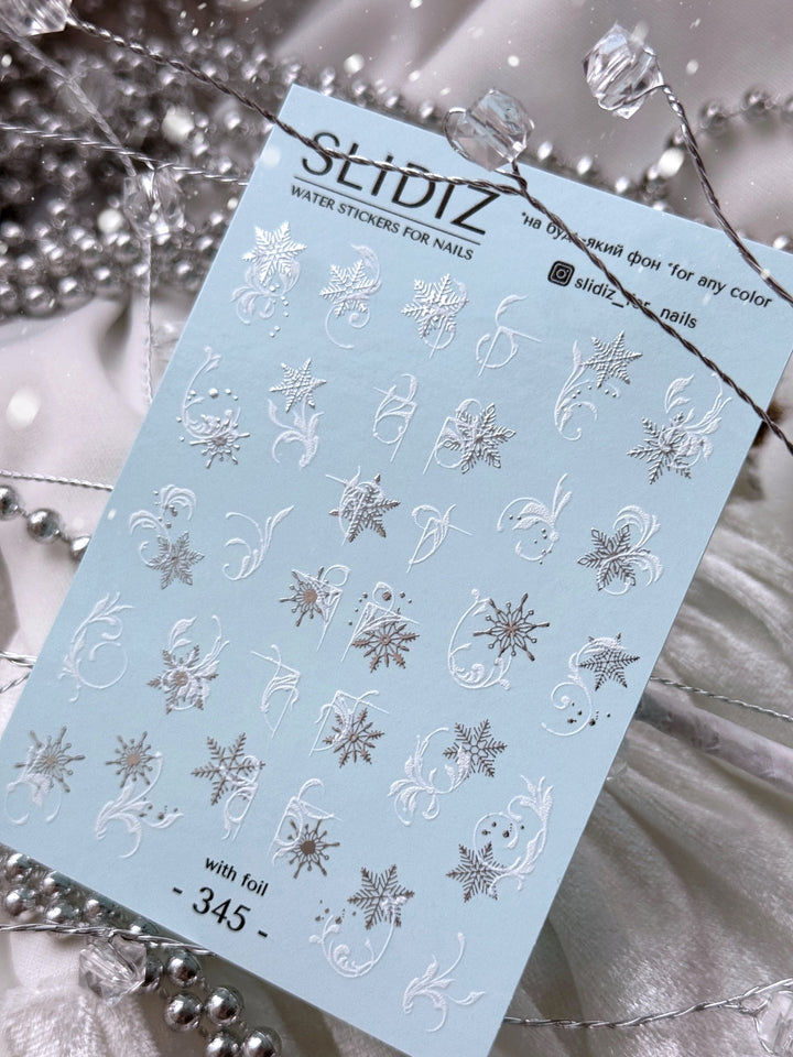 SLIDIZ WATER STICKER CON FOIL ARGENTO N°345