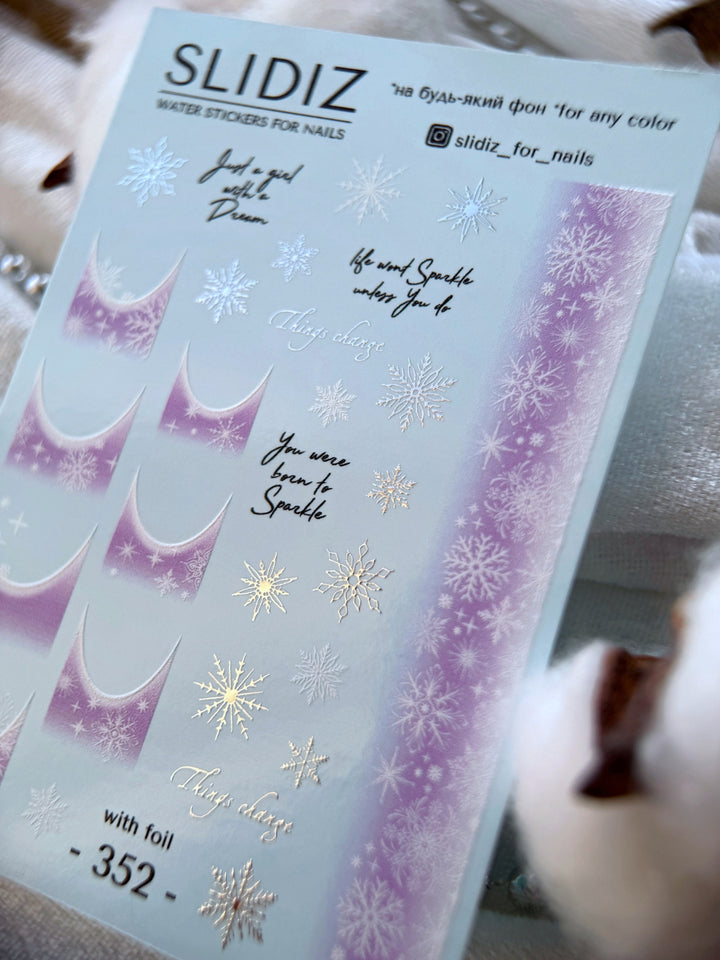 SLIDIZ WATER STICKER CON FOIL ARGENTO N°352