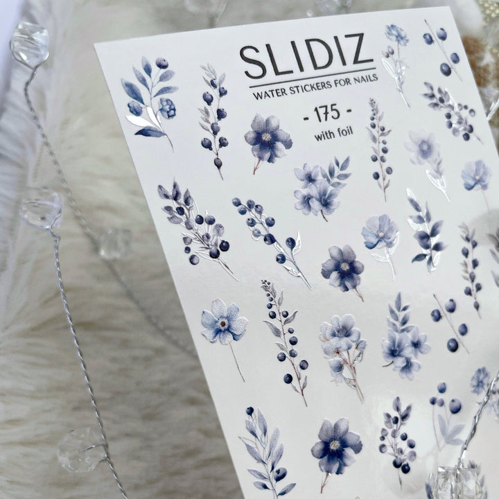 SLIDIZ WATER DECAL CON FOIL ARGENTO N°175
