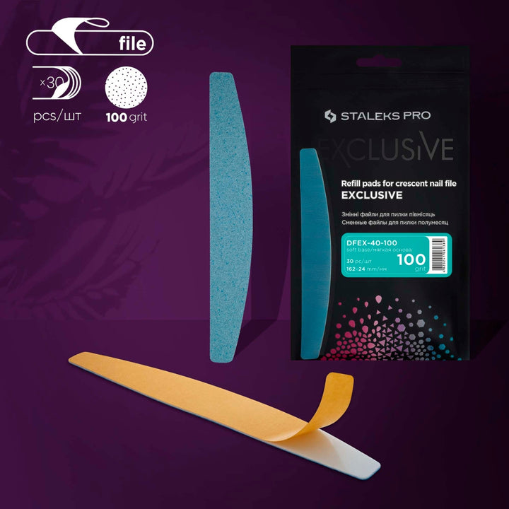 30 PEZZI LIMA ADESIVA MEZZALUNA 100 SOFT STALEKS EXCLUSIVE DFEX-40-100