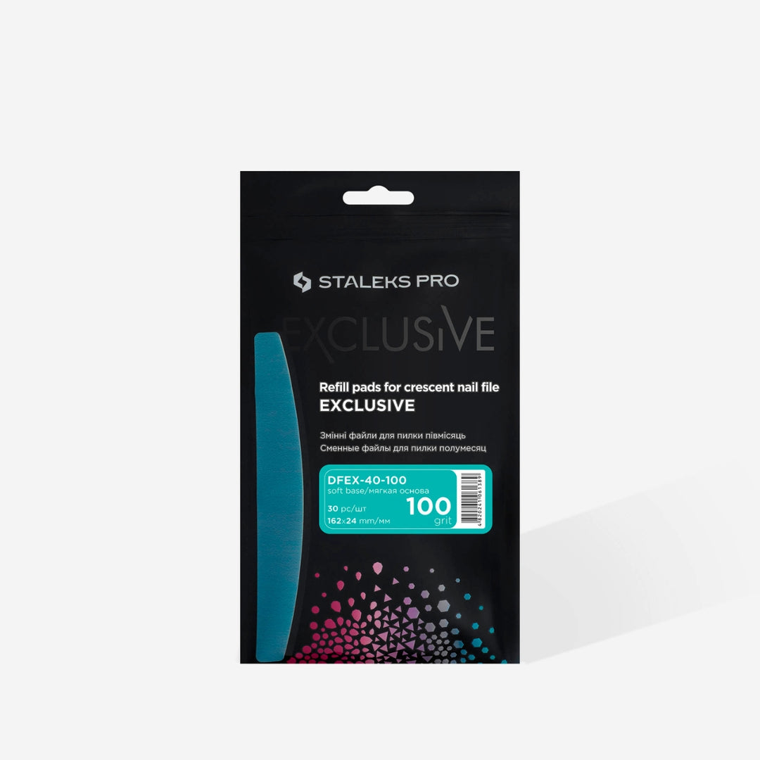 30 PEZZI LIMA ADESIVA MEZZALUNA 100 SOFT STALEKS EXCLUSIVE DFEX-40-100