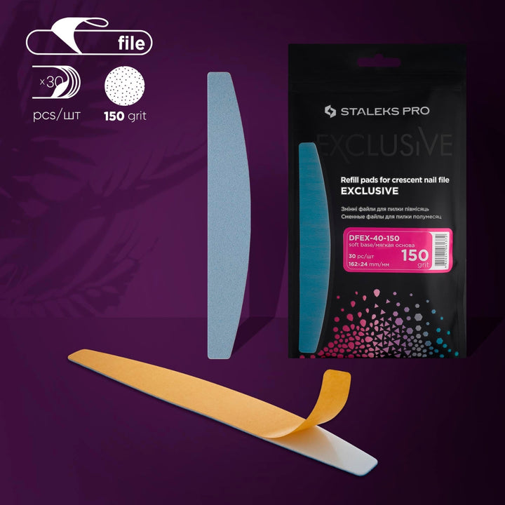 30 PEZZI LIMA ADESIVA MEZZALUNA 150 SOFT STALEKS EXCLUSIVE DFE-40-150