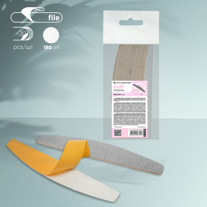 30 PEZZI LIMA ADESIVA MEZZALUNA 180 SOFT STALEKS SMART DF-40-180