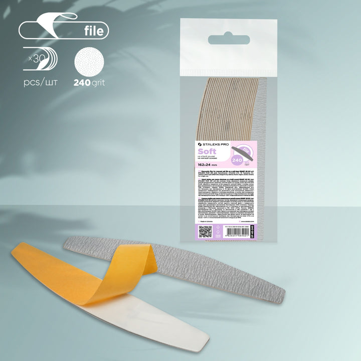 30 PEZZI LIMA ADESIVA MEZZALUNA 240 SOFT STALEKS SMART DF-40-240